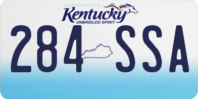 KY license plate 284SSA