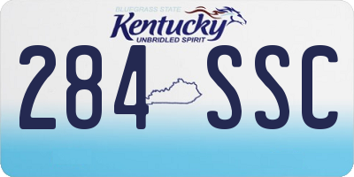 KY license plate 284SSC