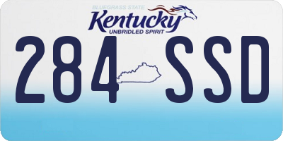 KY license plate 284SSD