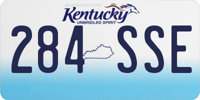 KY license plate 284SSE