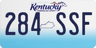 KY license plate 284SSF