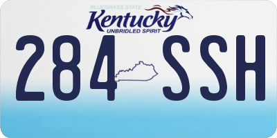 KY license plate 284SSH