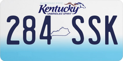 KY license plate 284SSK