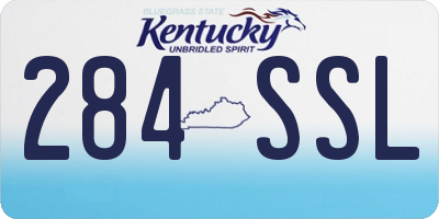KY license plate 284SSL
