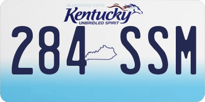 KY license plate 284SSM