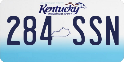 KY license plate 284SSN