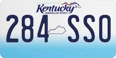 KY license plate 284SSO