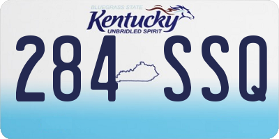 KY license plate 284SSQ
