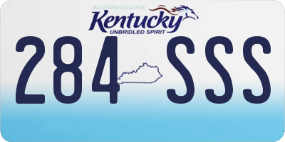 KY license plate 284SSS