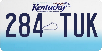 KY license plate 284TUK