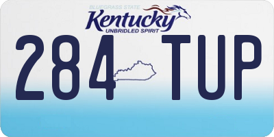 KY license plate 284TUP