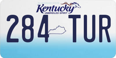 KY license plate 284TUR