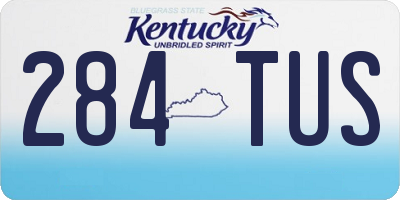 KY license plate 284TUS
