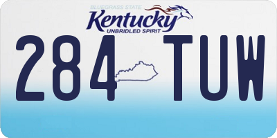 KY license plate 284TUW