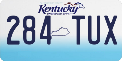 KY license plate 284TUX