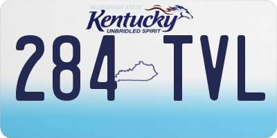 KY license plate 284TVL