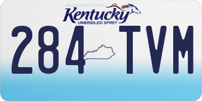 KY license plate 284TVM