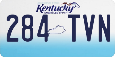 KY license plate 284TVN
