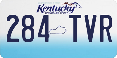 KY license plate 284TVR