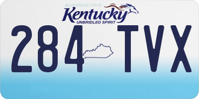 KY license plate 284TVX
