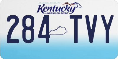 KY license plate 284TVY