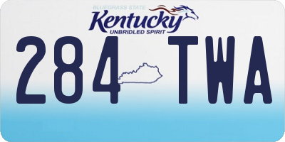 KY license plate 284TWA