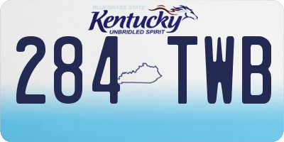 KY license plate 284TWB