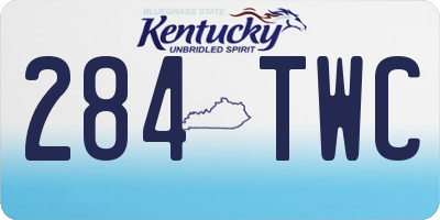 KY license plate 284TWC