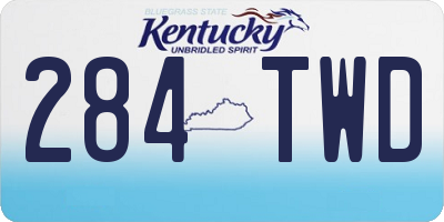 KY license plate 284TWD