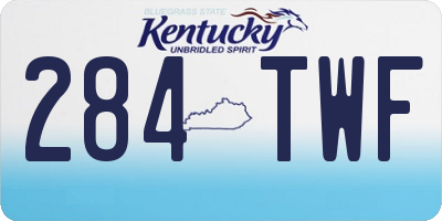 KY license plate 284TWF