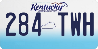 KY license plate 284TWH