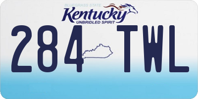 KY license plate 284TWL