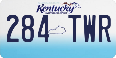 KY license plate 284TWR