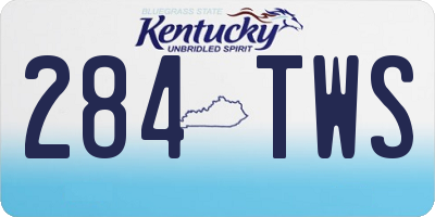 KY license plate 284TWS