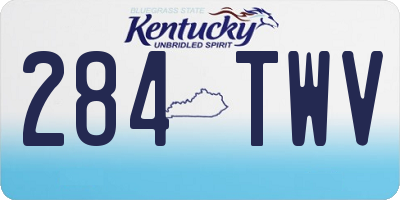 KY license plate 284TWV