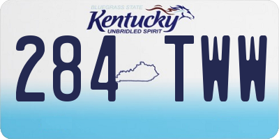 KY license plate 284TWW