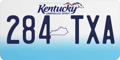 KY license plate 284TXA