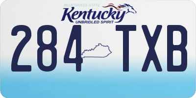 KY license plate 284TXB