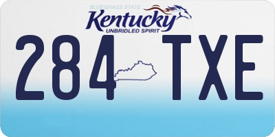 KY license plate 284TXE