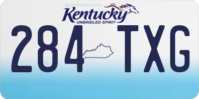 KY license plate 284TXG
