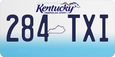 KY license plate 284TXI