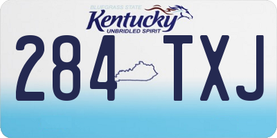 KY license plate 284TXJ