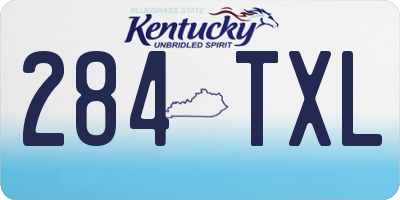 KY license plate 284TXL