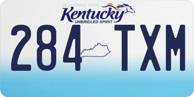 KY license plate 284TXM