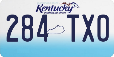 KY license plate 284TXO