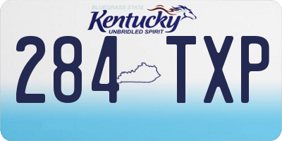 KY license plate 284TXP