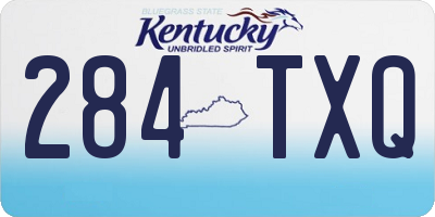 KY license plate 284TXQ