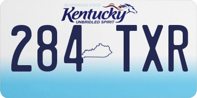 KY license plate 284TXR