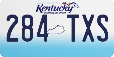 KY license plate 284TXS