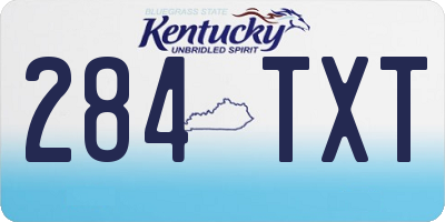 KY license plate 284TXT